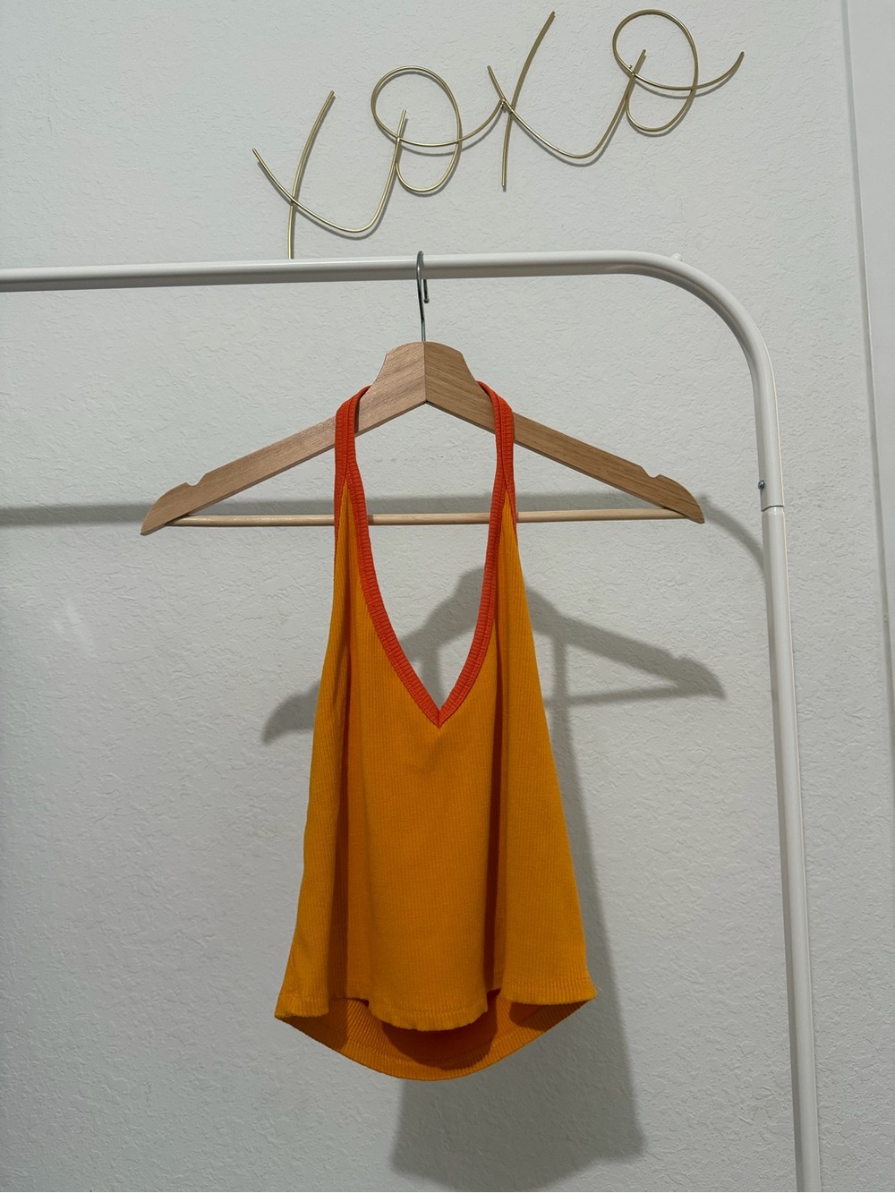 wild fable Bright Orange Ribbed Tank with Red-Orange Tone